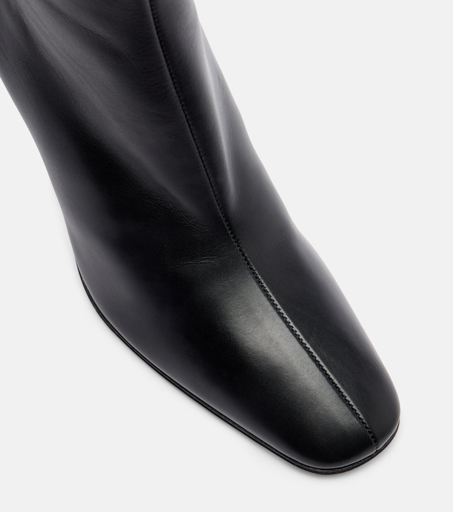 The Row Mona leather ankle boots
