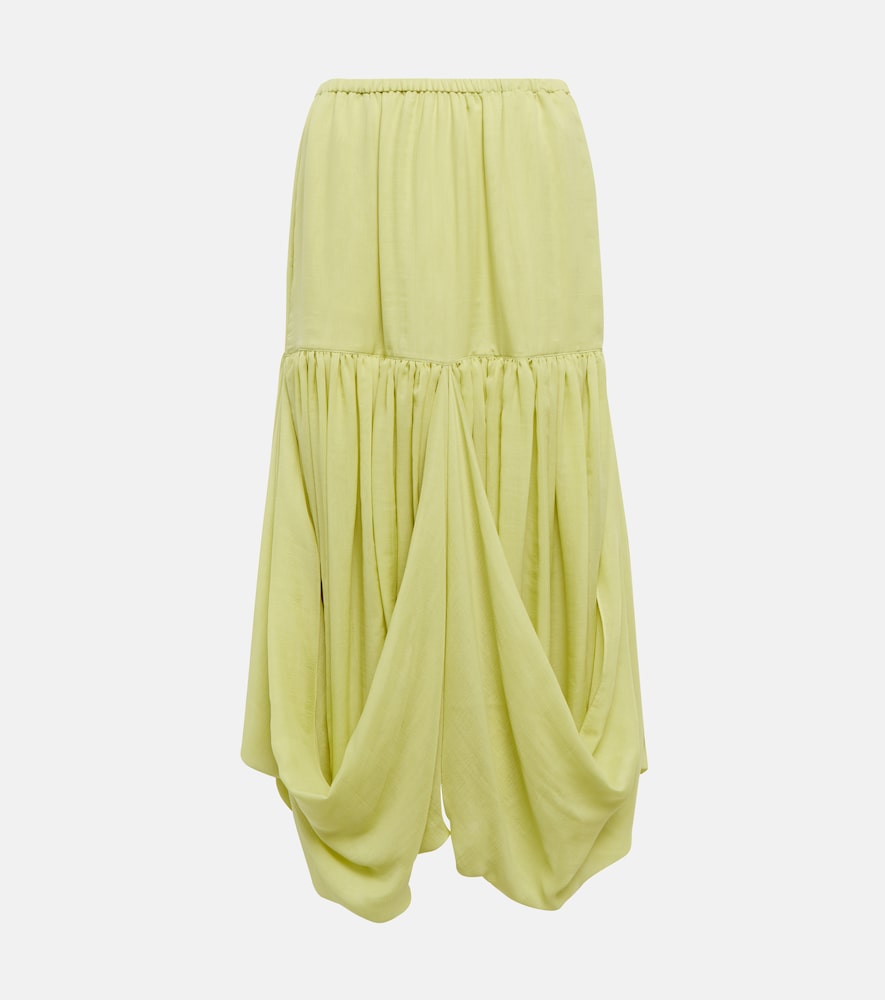 The Row Olwen draped silk midi skirt - Row Olwen 垂褶真丝中长裙