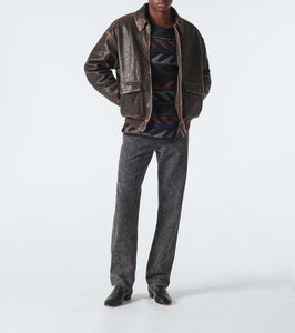 The Row Orwell distressed leather jacket