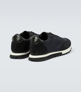 The Row Owen Runner suede-trimmed sneakers