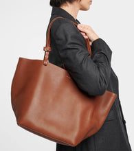 The Row Park Tote Three leather tote bag