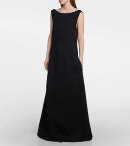 The Row Rhea open-back wool-blend gown