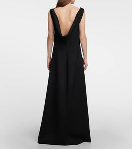 The Row Rhea open-back wool-blend gown