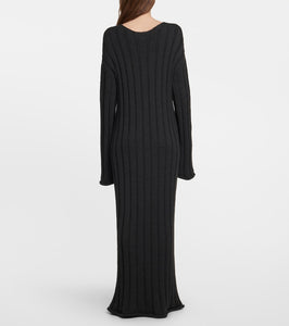The Row Ribbed-knit wool maxi dress