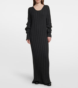 The Row Ribbed-knit wool maxi dress