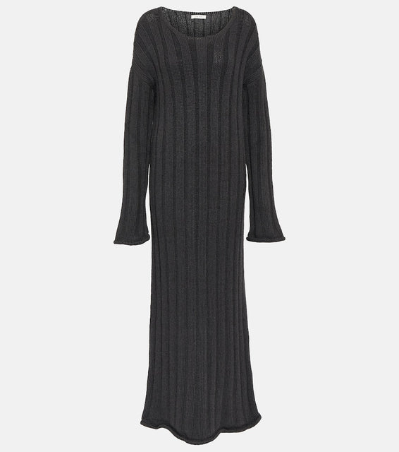 The Row Ribbed-knit wool maxi dress