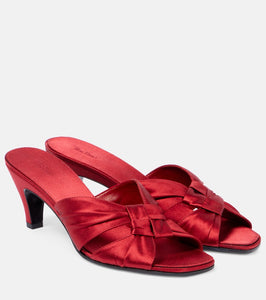 The Row Soft Knot 65 satin mules
