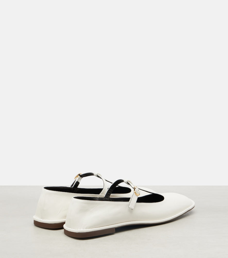 The Row Square leather ballet flats