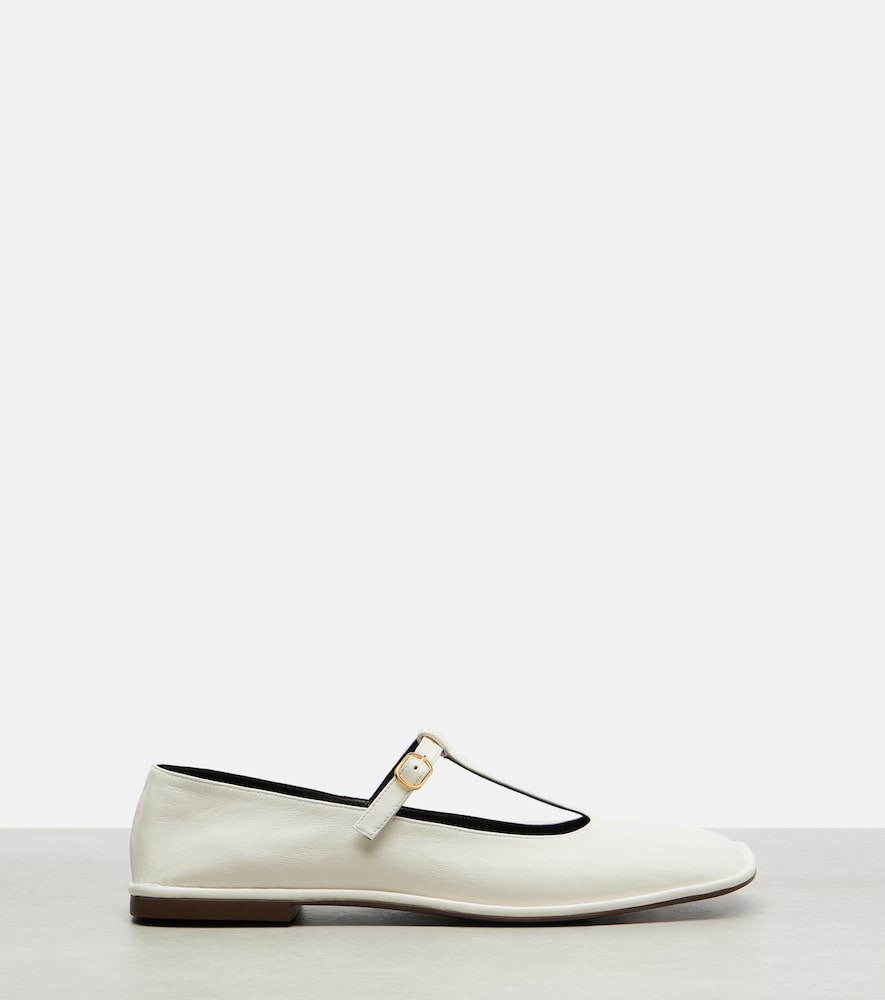 The Row Square leather ballet flats