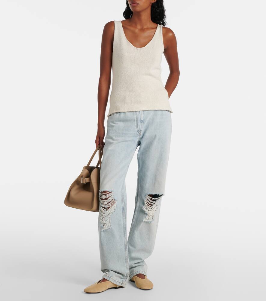 The Row Suede Mary Jane flats