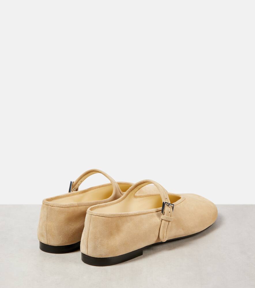 The Row Suede Mary Jane flats