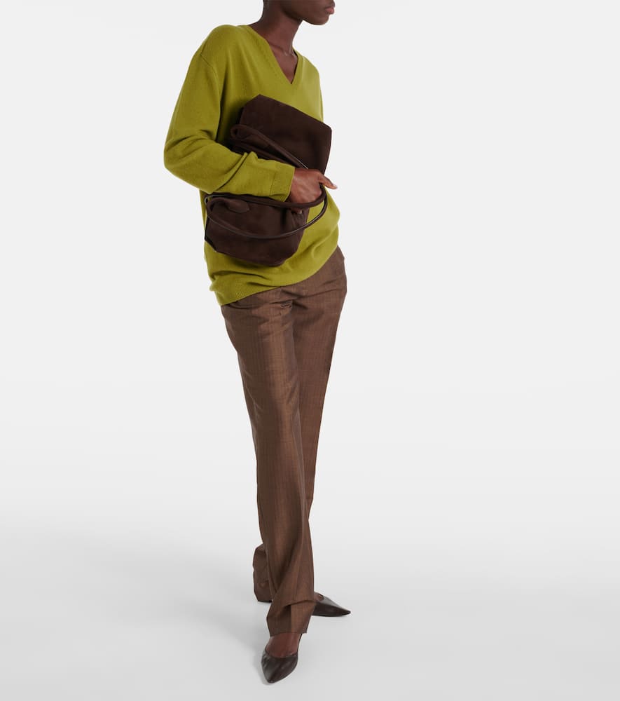 The Row Terrasse suede shoulder bag
