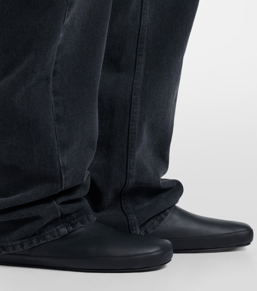 The Row Toni shearling-lined leather ankle boots