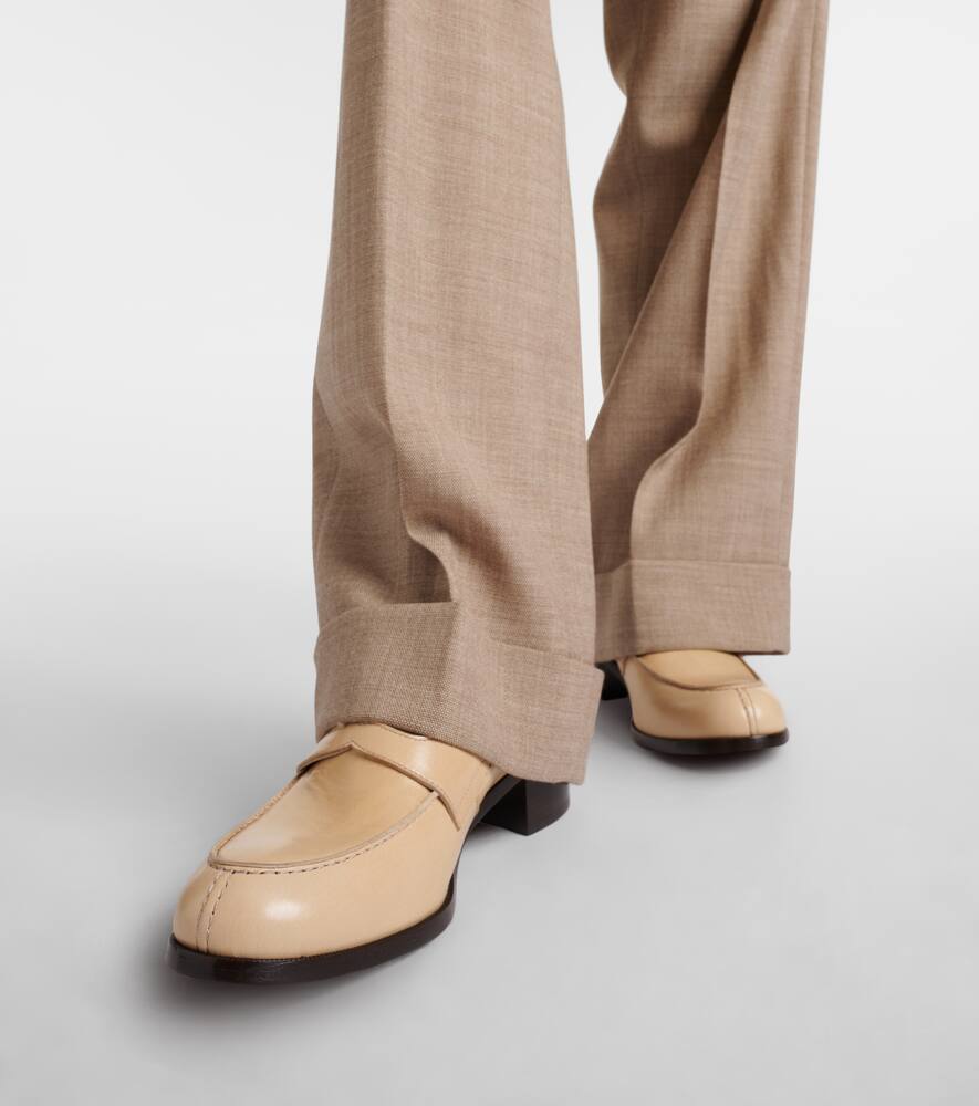 The Row Vera leather loafer pumps