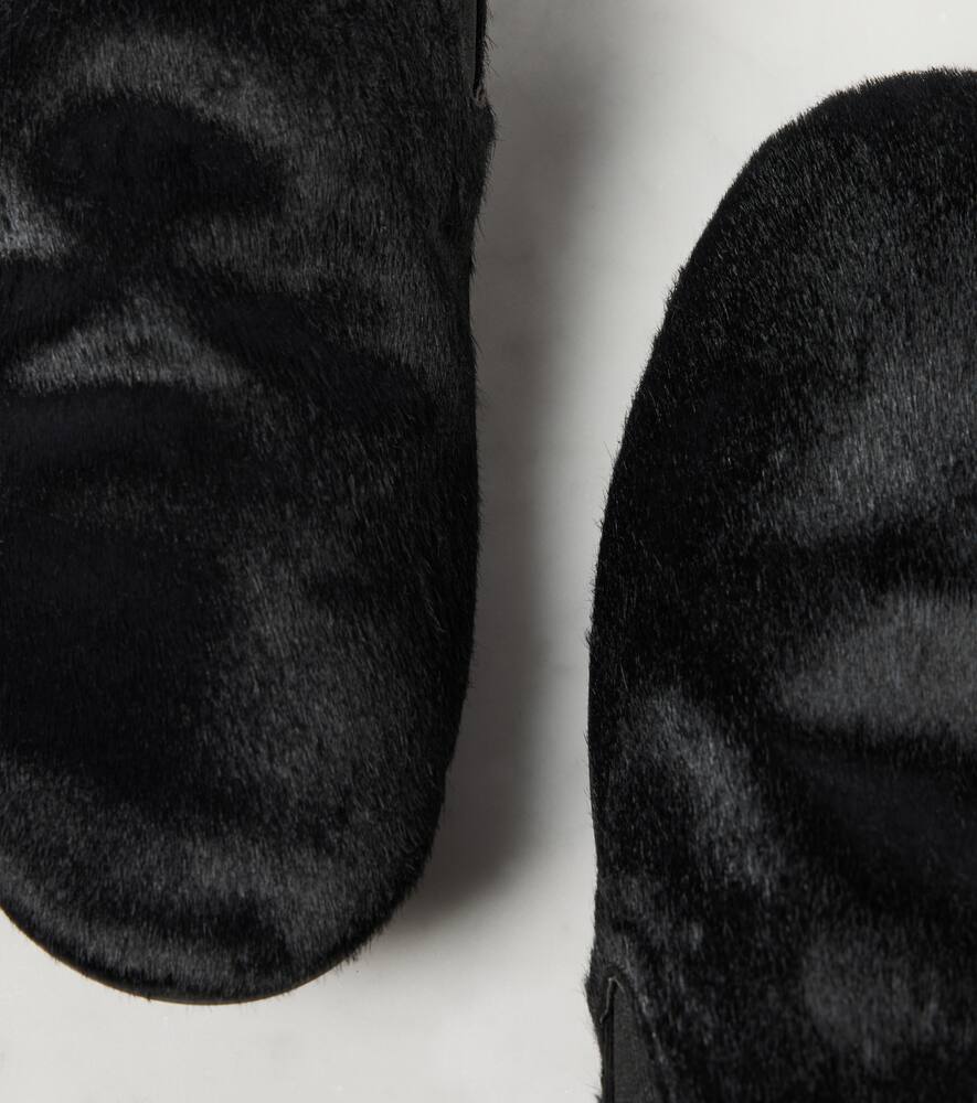 The Row Vincit pony hair slip-on shoes