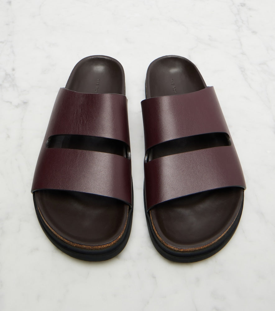The Row Band leather slides in Burgundy - Slides