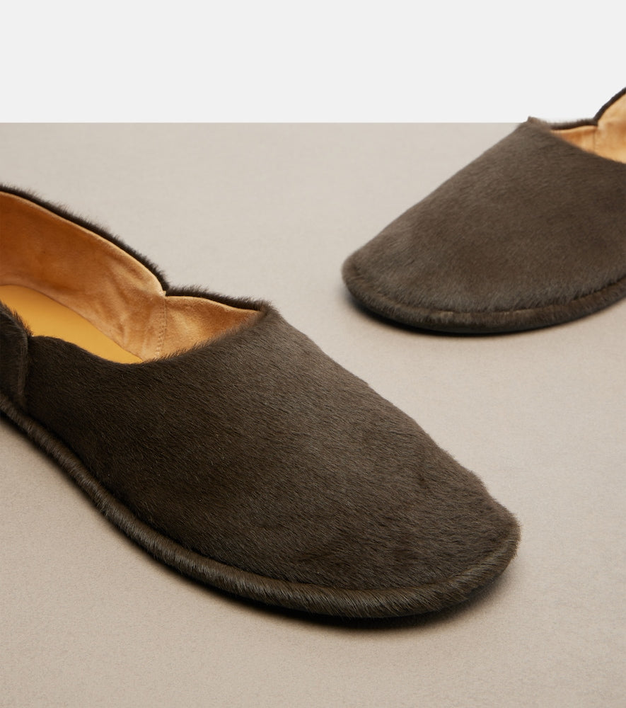 The Row Canal calf hair slip-on shoes (Brown) - Ballerina Flats