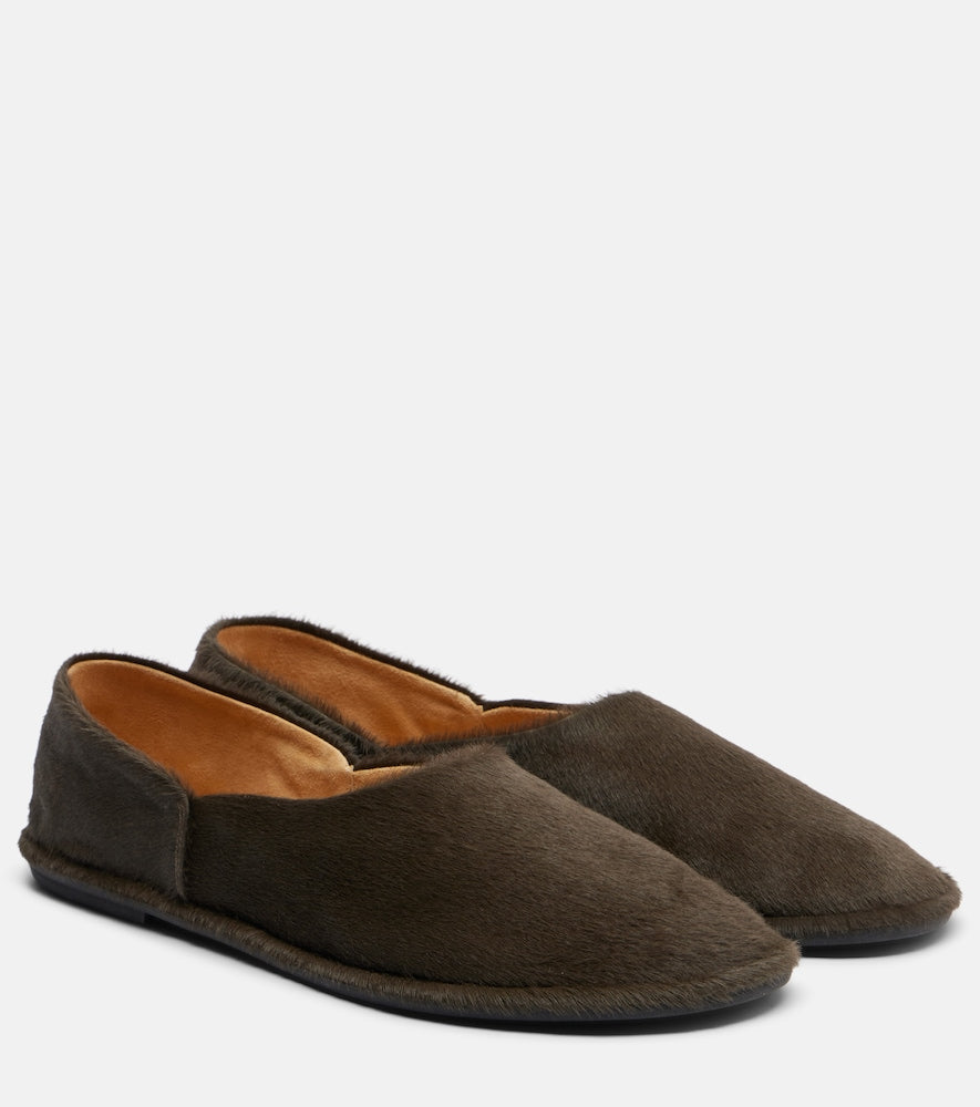 The Row Canal calf hair slip-on shoes (Brown) - Ballerina Flats