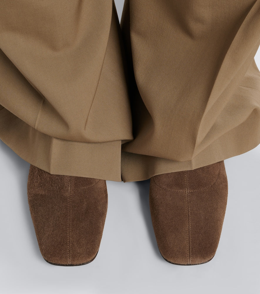 The Row Cindy suede ankle boots - Brown Flat Boots