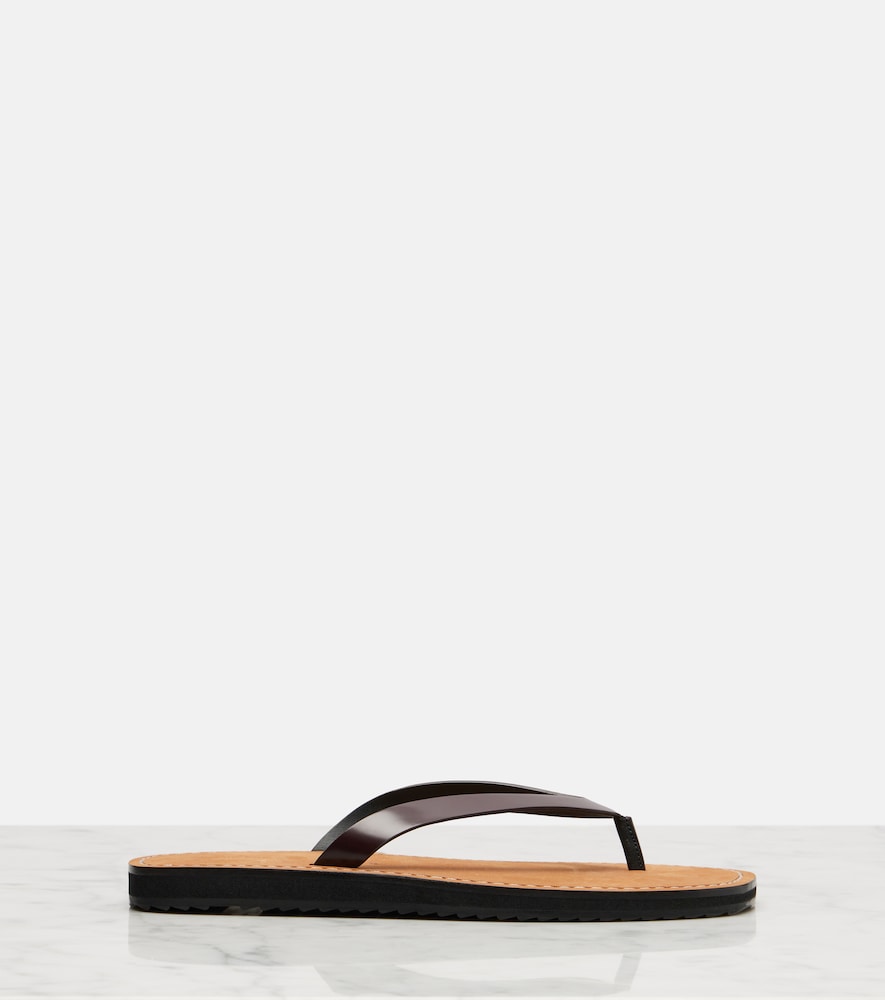 The Row City leather thong sandals in Burgundy - Flat Sandals