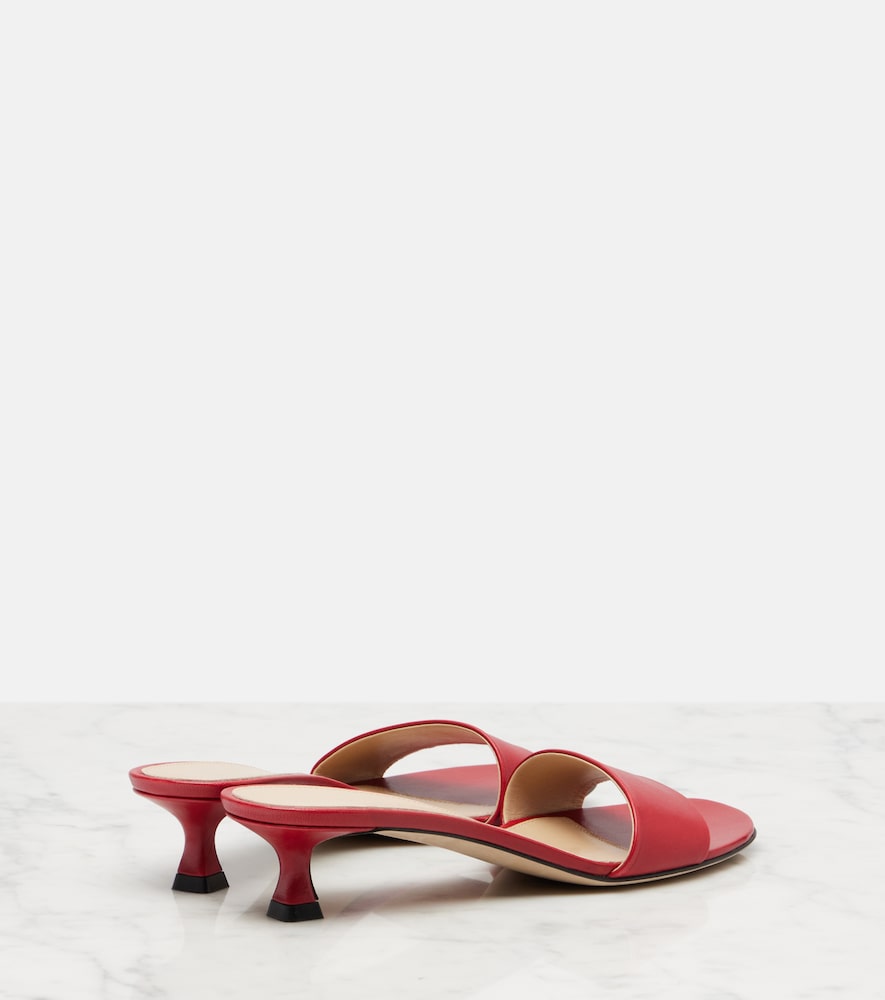 Red The Row Combo leather slides - Heeled Sandals