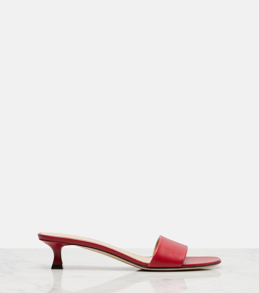 Red The Row Combo leather slides - Heeled Sandals