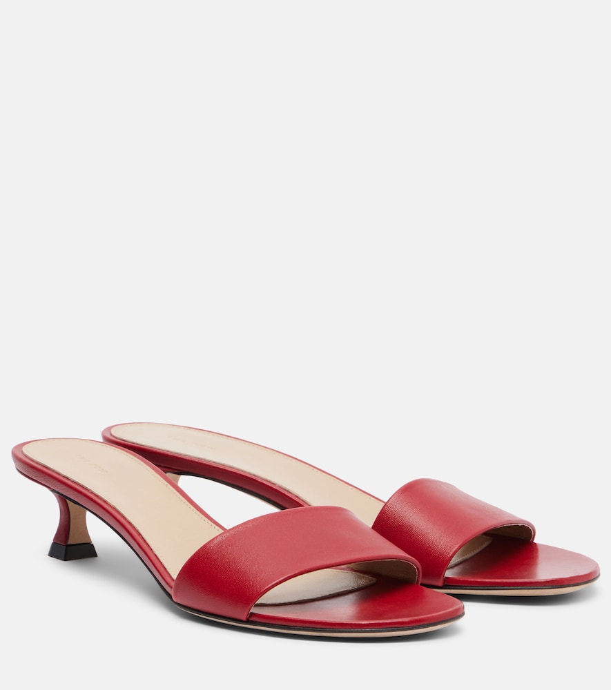 Red The Row Combo leather slides - Heeled Sandals