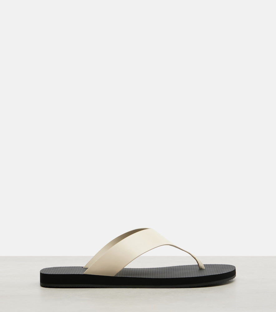 The Row Dune Classic leather thong sandals in White - Flat Sandals