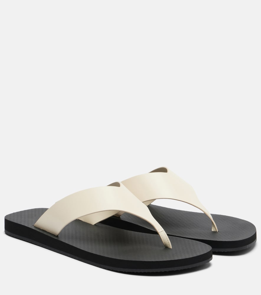 The Row Dune Classic leather thong sandals in White - Flat Sandals