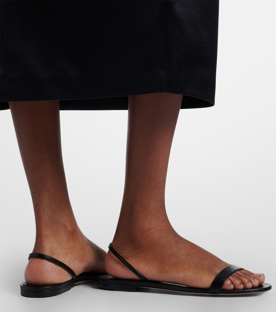 The Row Ella leather sandals - Black Flat Sandals