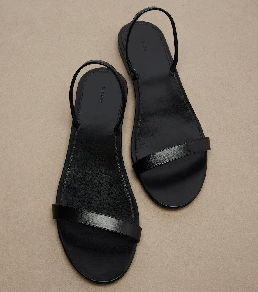 The Row Ella leather sandals - Black Flat Sandals