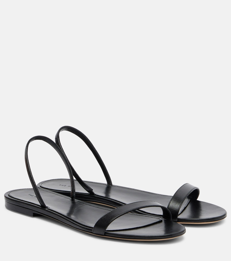 The Row Ella leather sandals - Black Flat Sandals