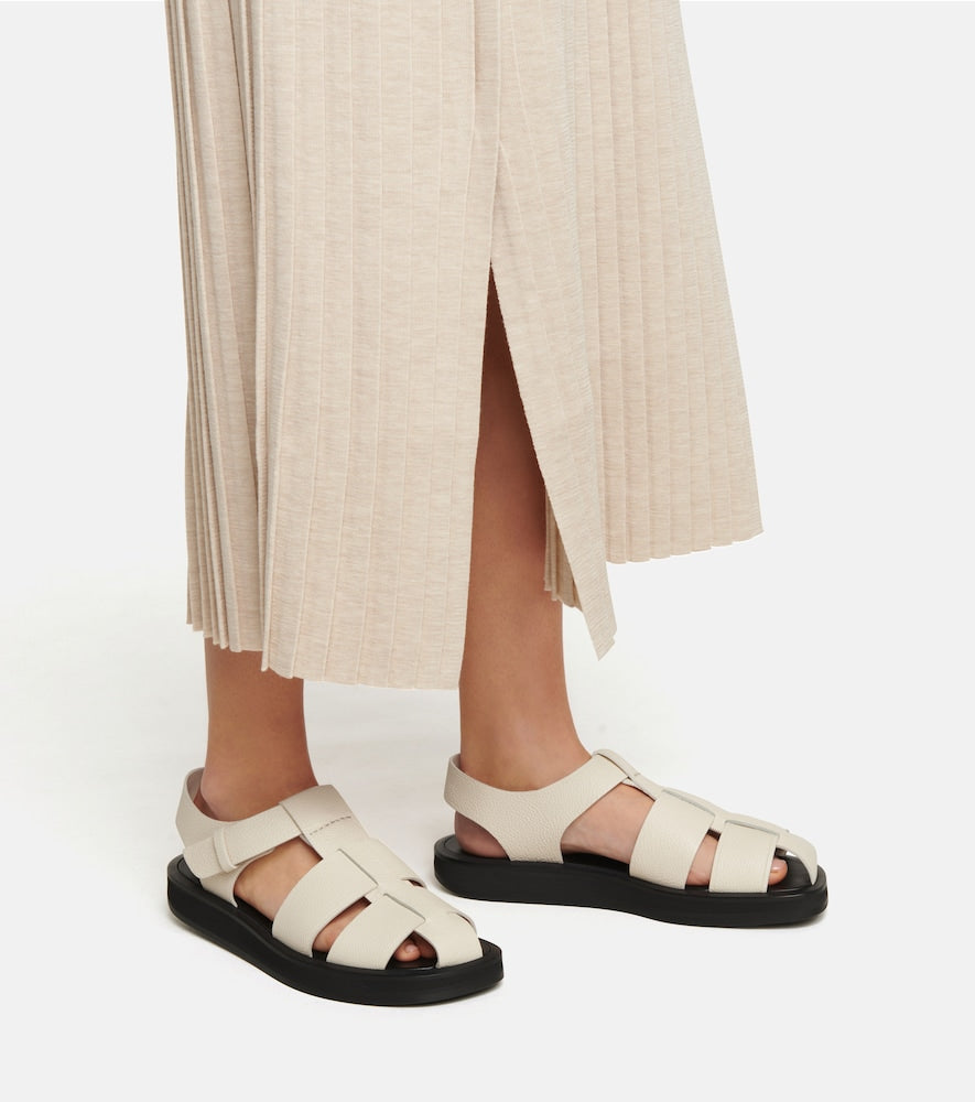 The Row Fisherman leather sandals in White - Flat Sandals