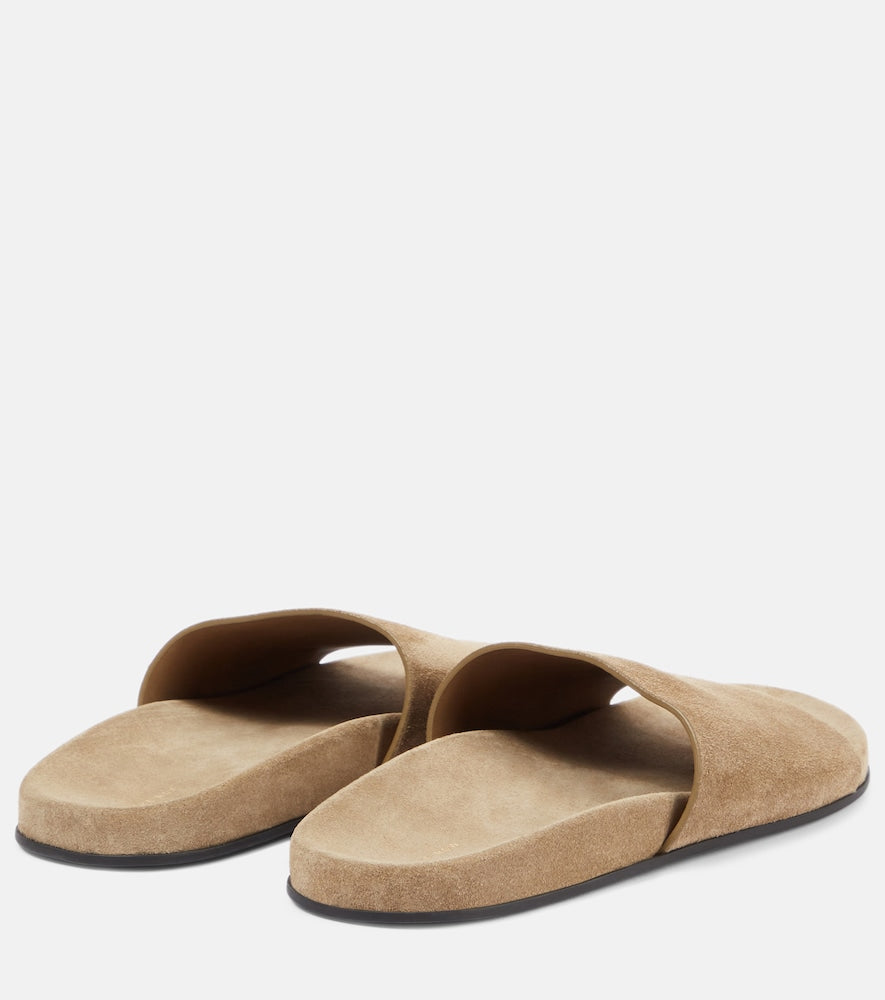 The Row Hugh suede slides in Beige - Slides
