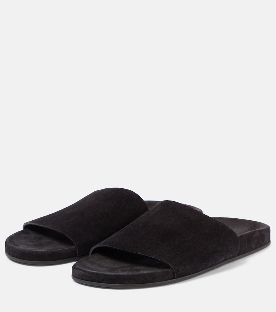 Black The Row Hugh suede slides - Slides