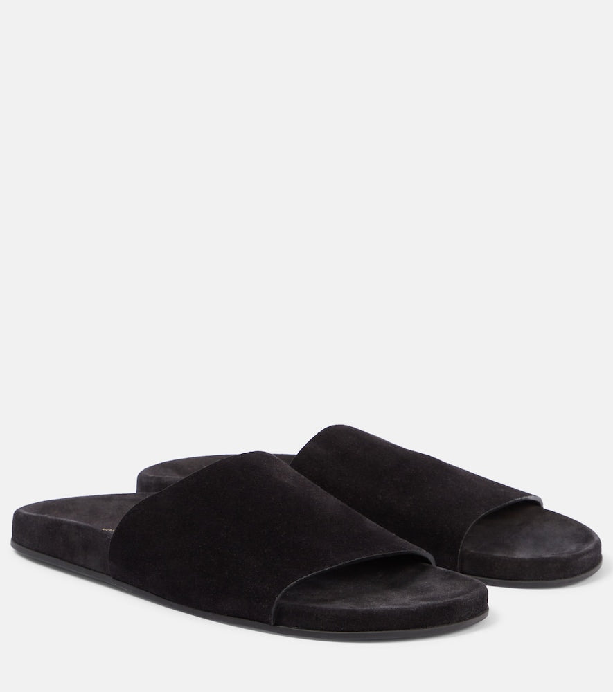 Black The Row Hugh suede slides - Slides