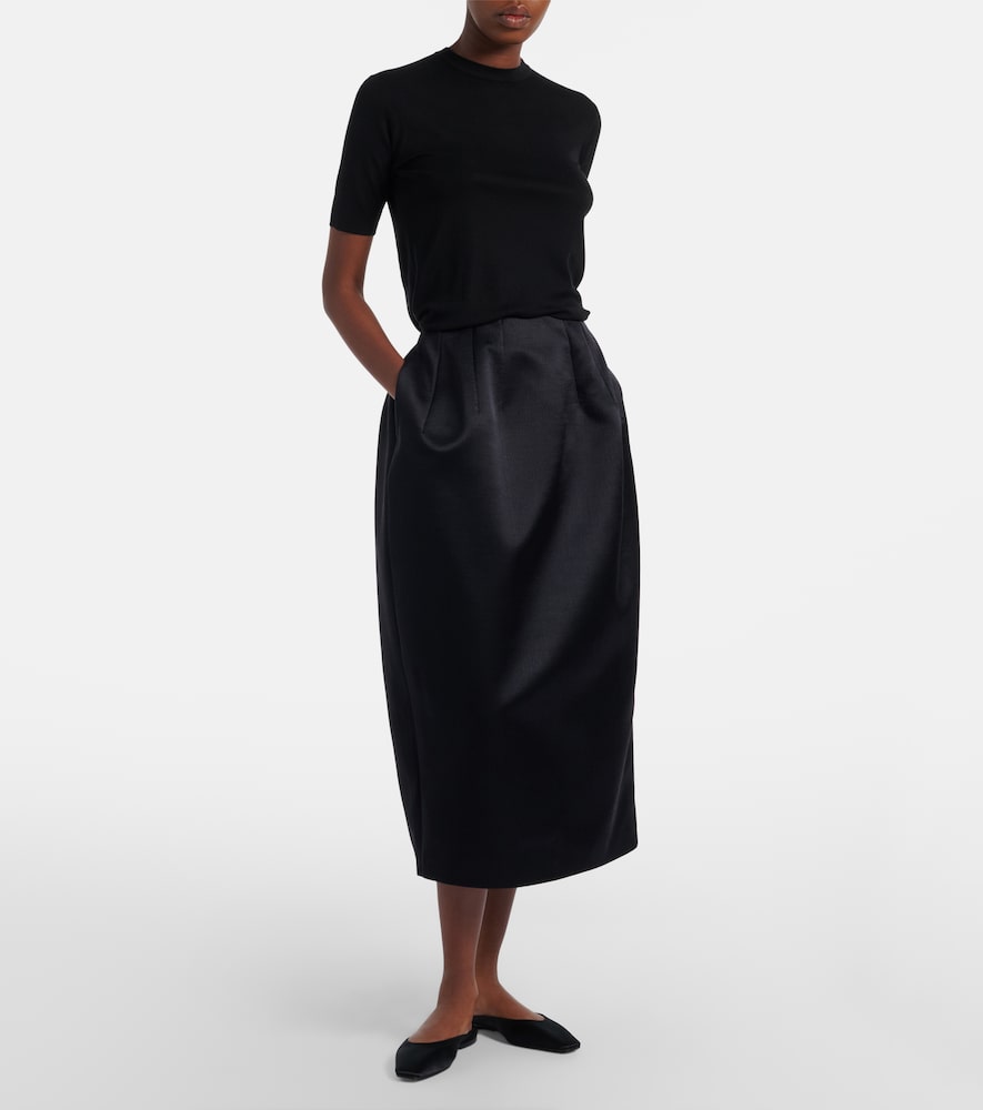 The Row June satin mules (Black) - Ballerina Flats