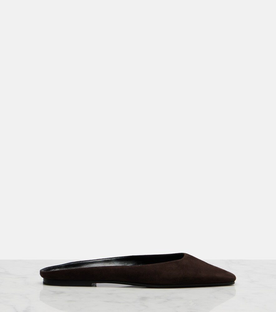 The Row June suede mules - Brown Mules