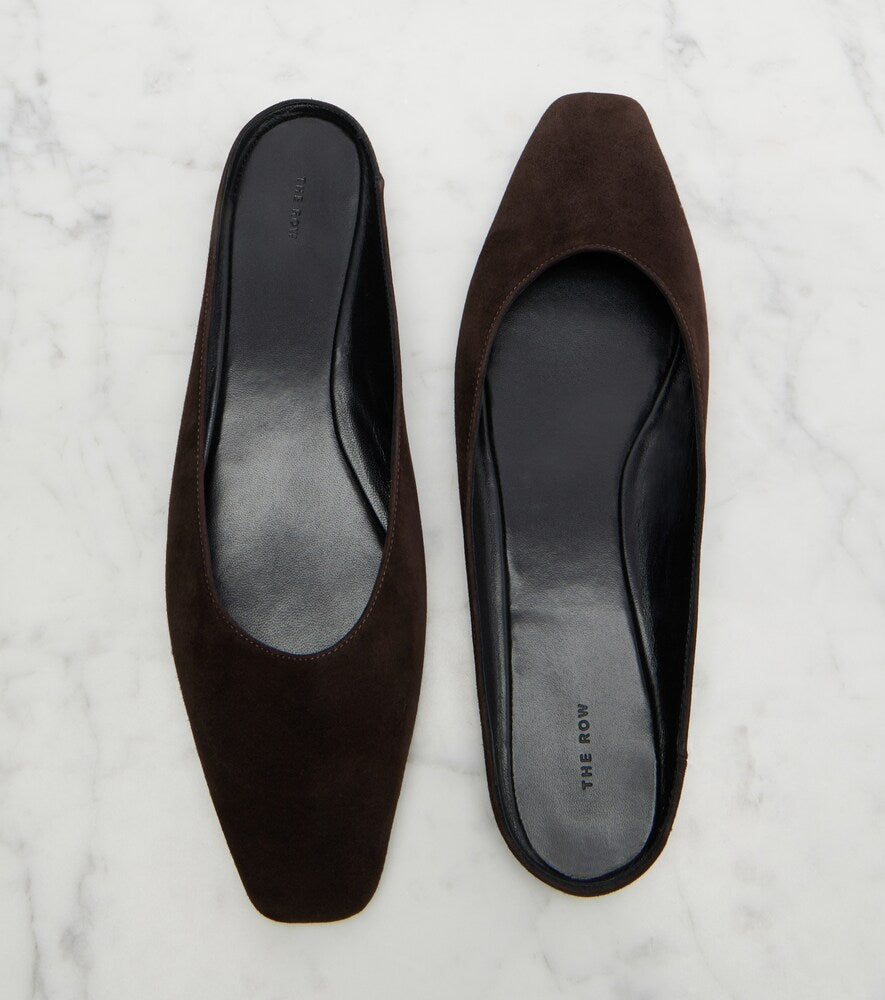 The Row June suede mules - Brown Mules
