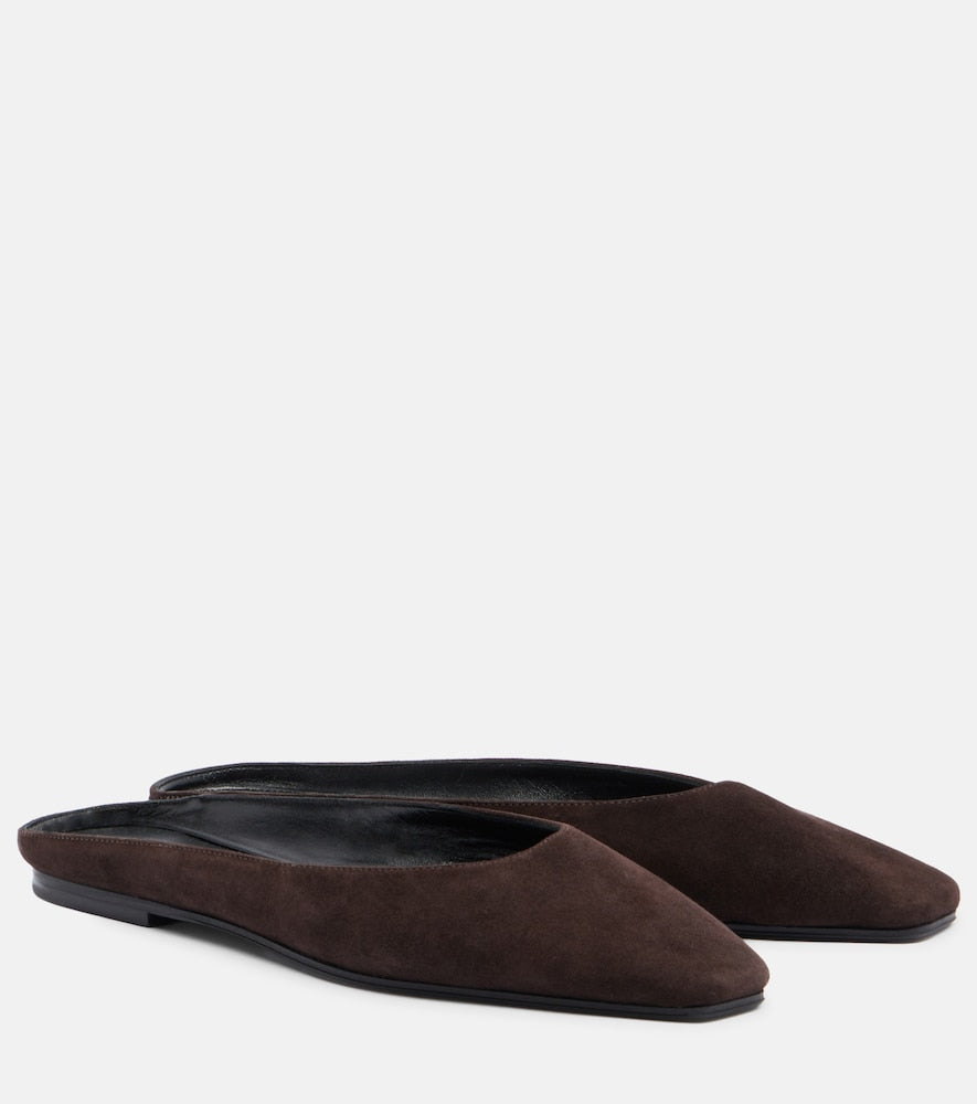 The Row June suede mules - Brown Mules