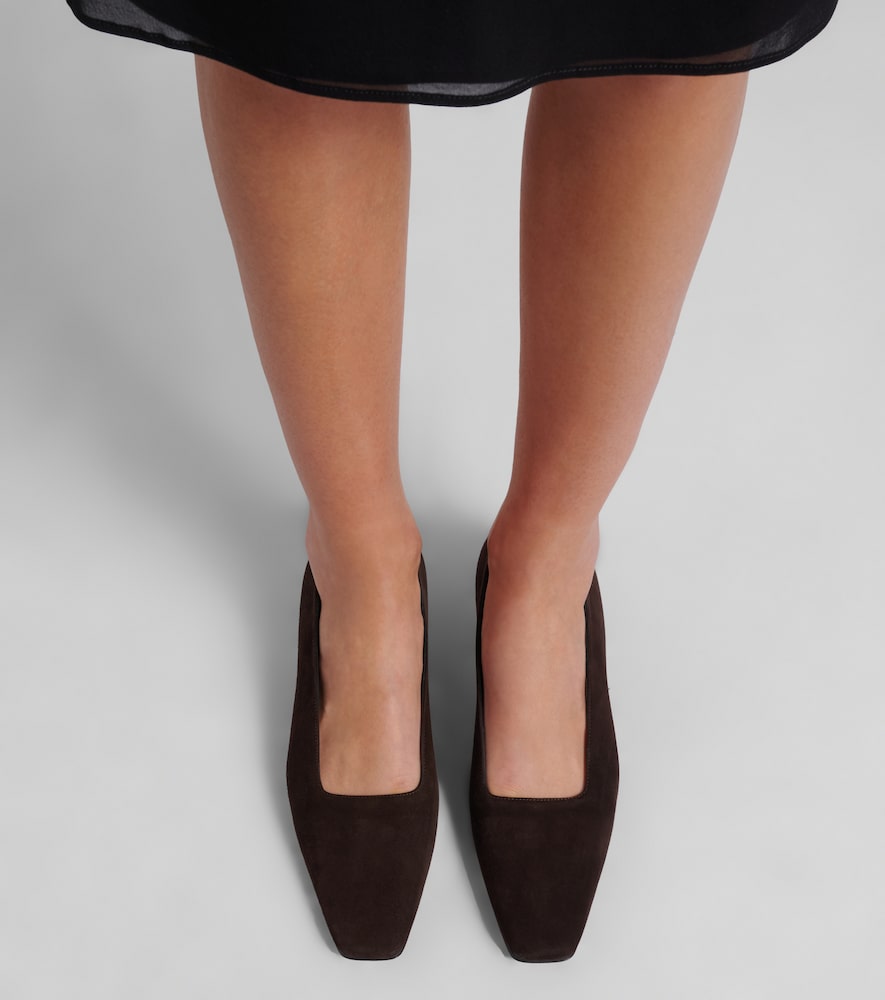 The Row June suede wedges in Brown - Mid Heel Pumps