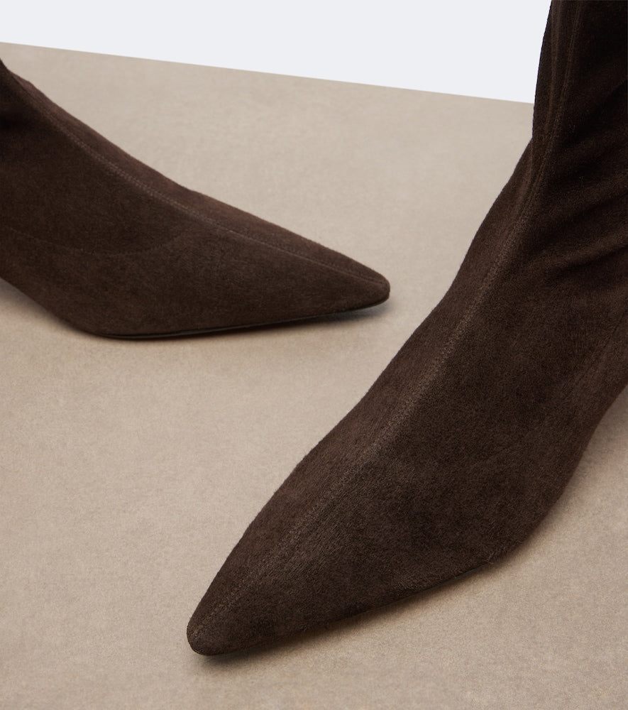 The Row Liisa suede ankle boots - Brown Mid Heel Boots