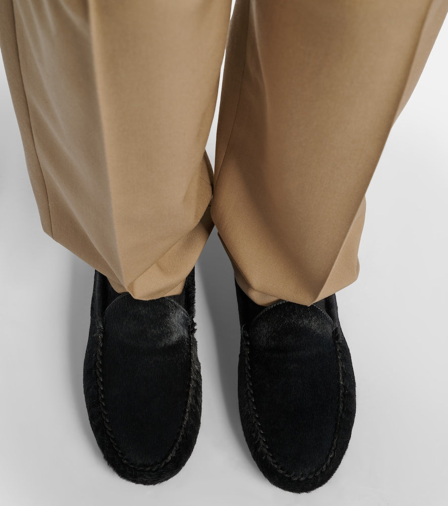 The Row Lucca calf hair loafers in Black - Loafers