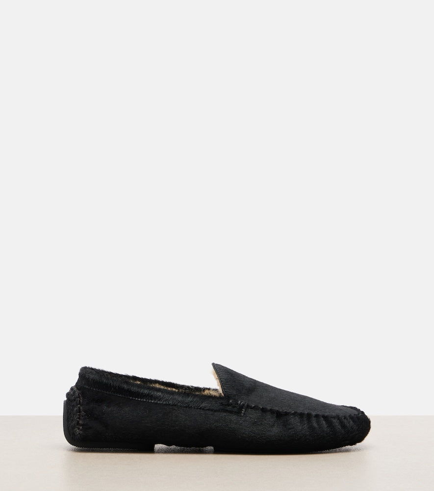 The Row Lucca calf hair loafers in Black - Loafers