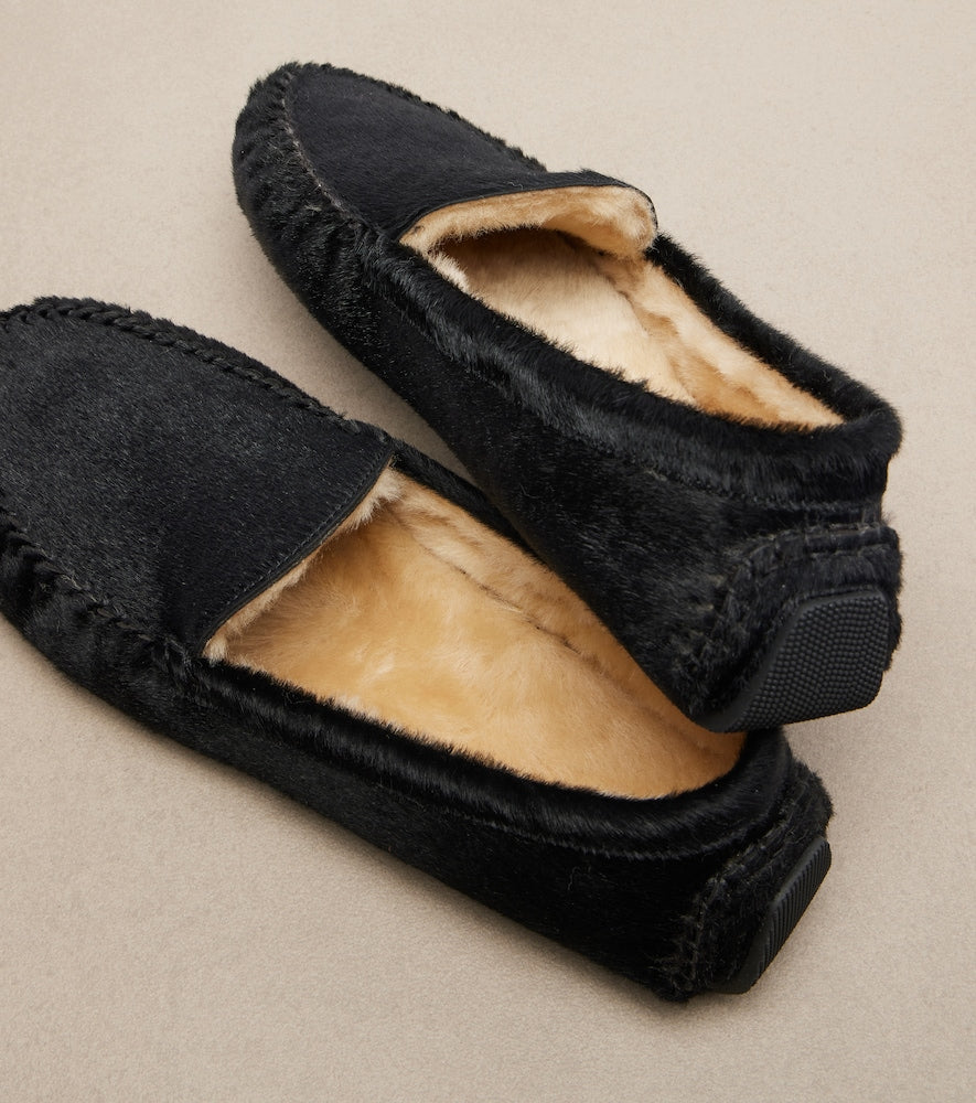 The Row Lucca calf hair loafers in Black - Loafers