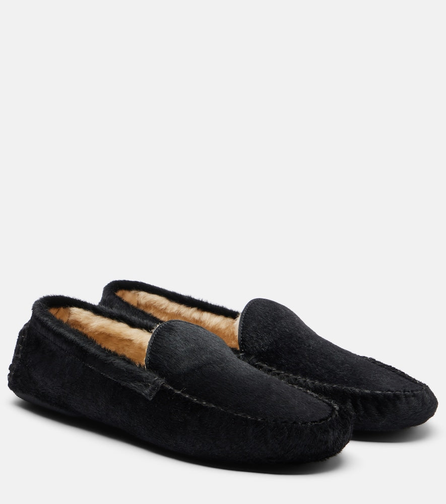 The Row Lucca calf hair loafers in Black - Loafers