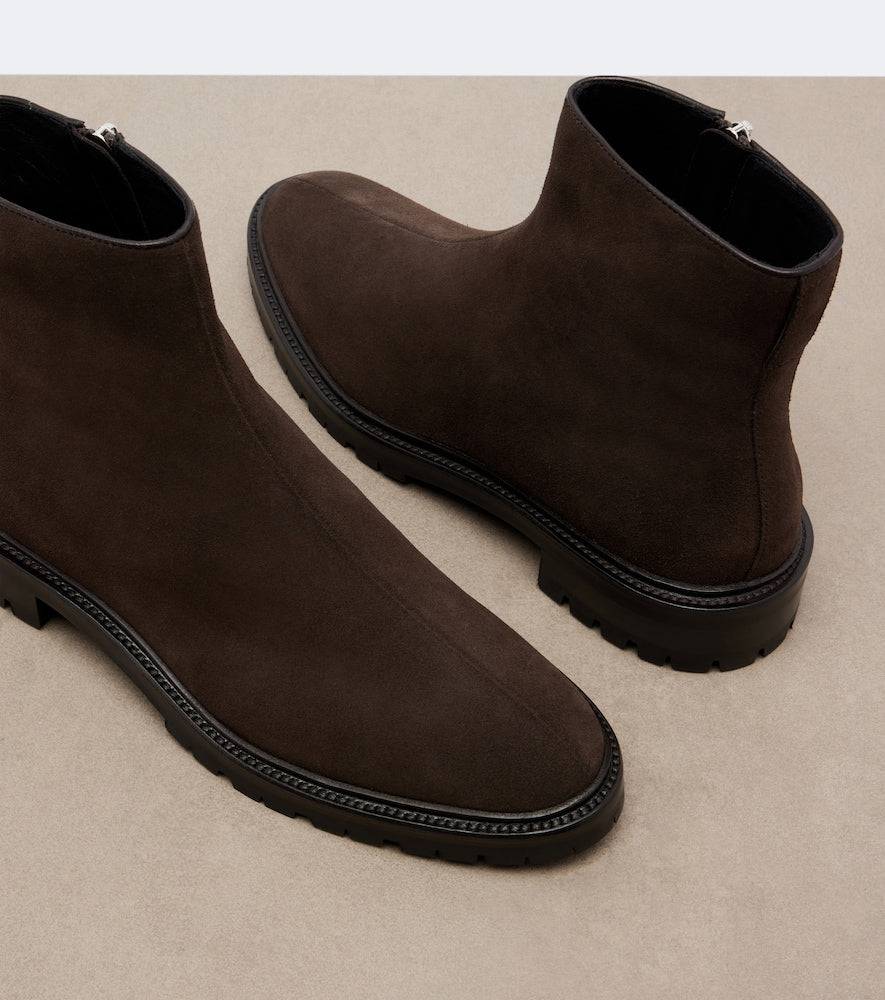 The Row Moto suede ankle boots (Brown) - Flat Boots