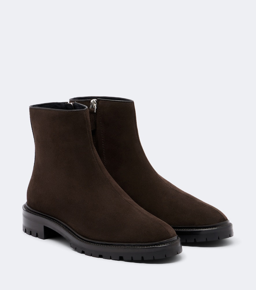 The Row Moto suede ankle boots (Brown) - Flat Boots