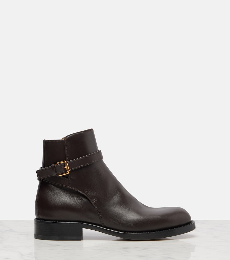 The Row Nobilis leather ankle boots (Brown) - Flat Boots