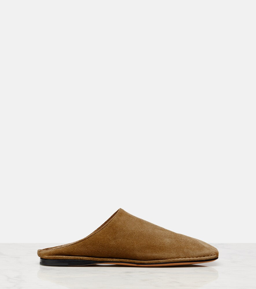 Beige The Row Piper suede slides - Mules